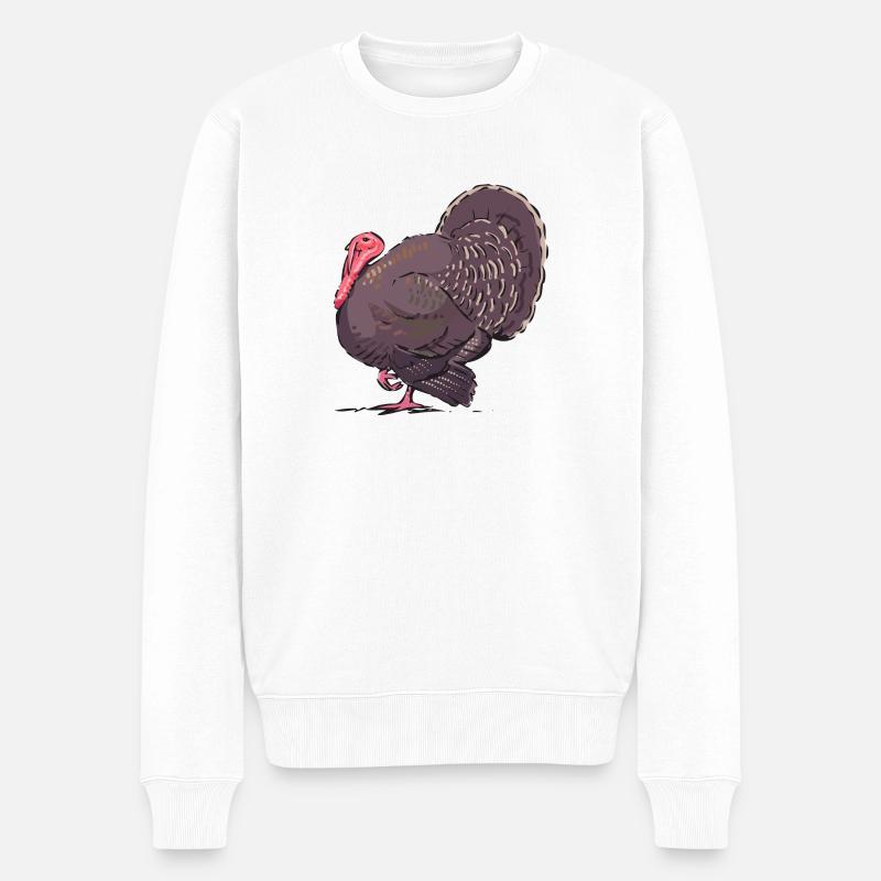 Truthahn - Männer Premium Bio Pullover - Weiß