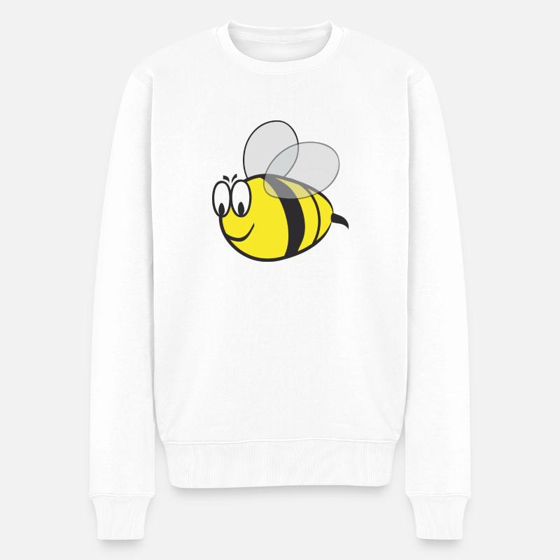 Biene,wilde Biene,Comic - Männer Premium Bio Pullover - Weiß