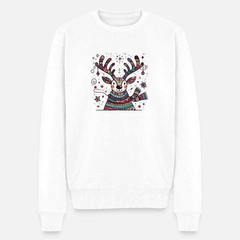 Rudolph - Männer Premium Bio Pullover - Weiß