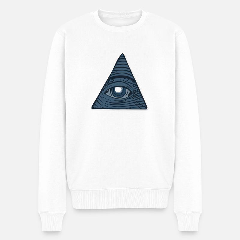 Illuminati - Männer Premium Bio Pullover - Weiß