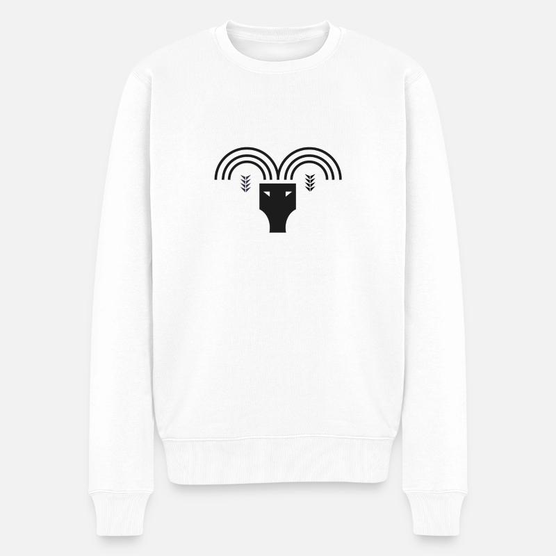 Sternzeichen Widder - Männer Premium Bio Pullover - Weiß