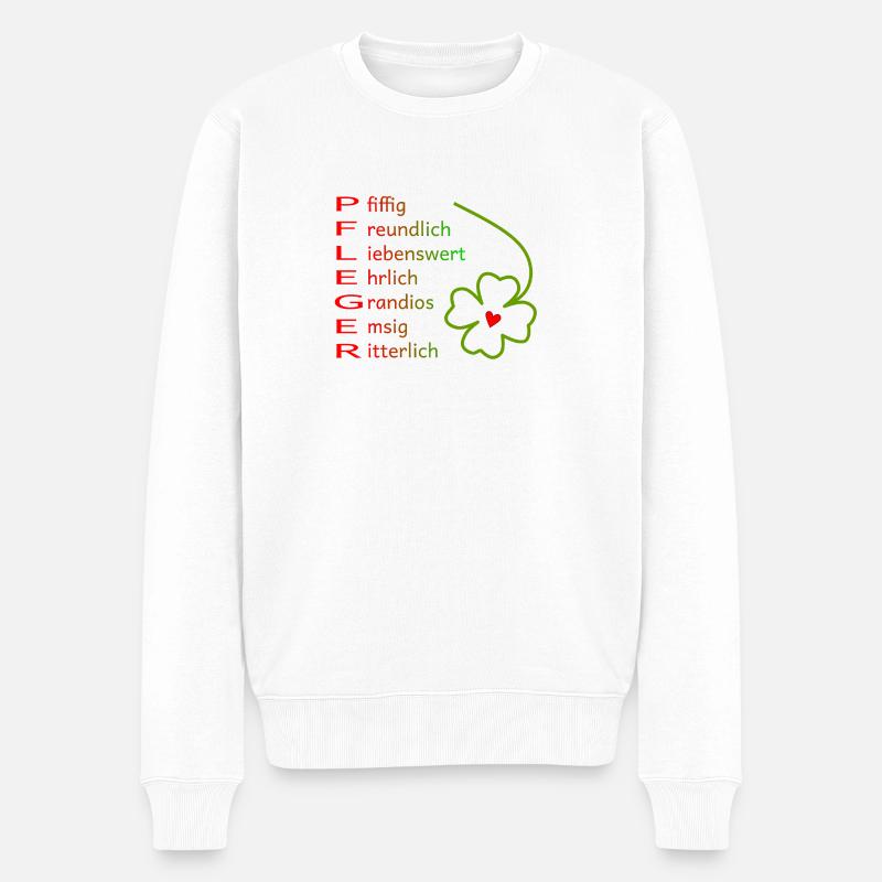 Pfleger - Männer Premium Bio Pullover - Weiß