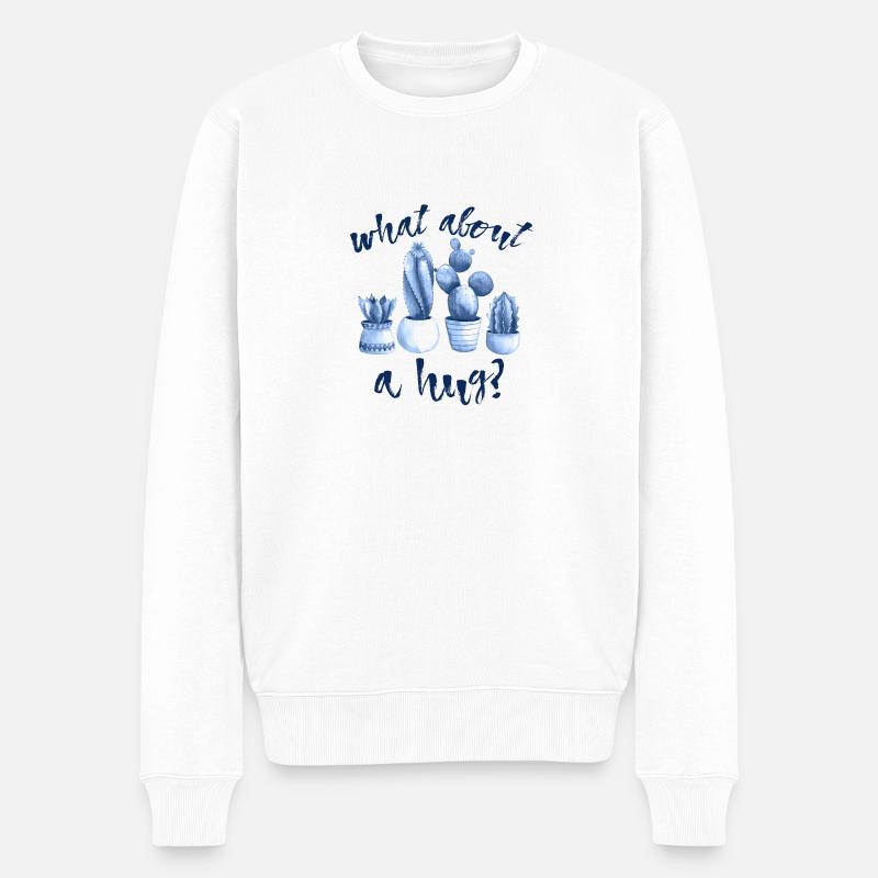 what about a hug? - Männer Premium Bio Pullover - Weiß