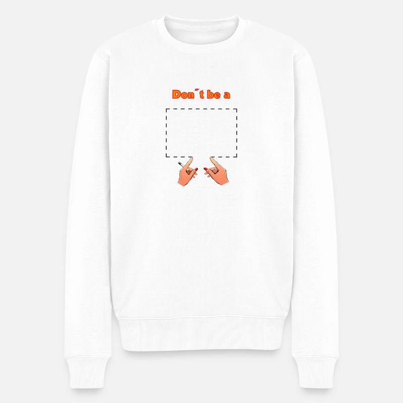 Don´t be a square! Pulp Fiction - movie quote - Männer Premium Bio Pullover - Weiß