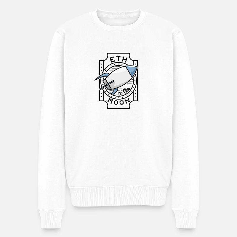 ETH to the Moon - Männer Premium Bio Pullover - Weiß