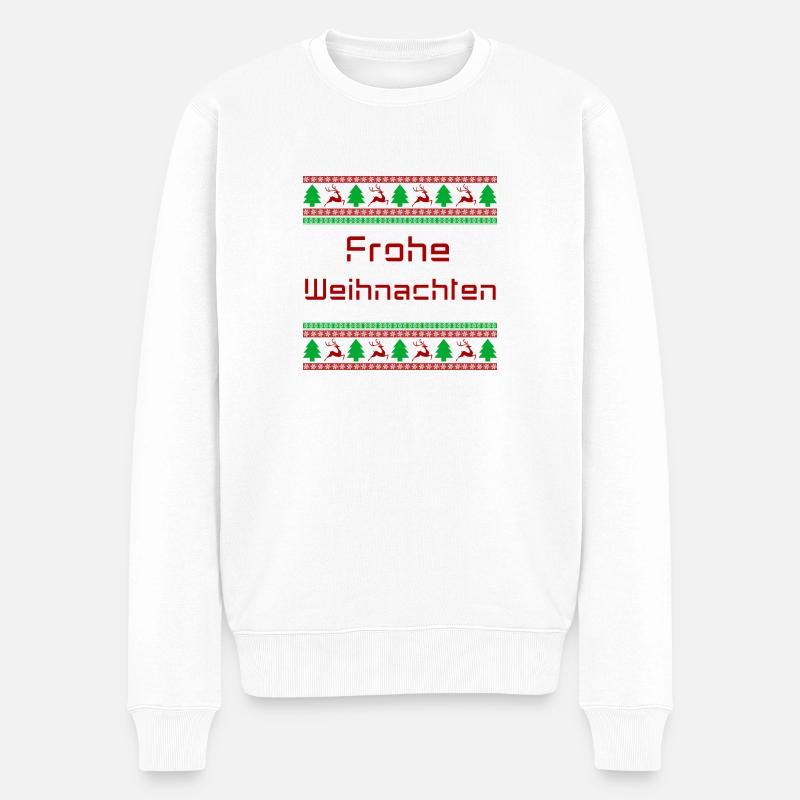 Frohe Weihnachten - Männer Premium Bio Pullover - Weiß
