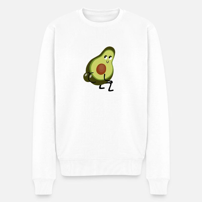 Avocado-Twerk - Männer Premium Bio Pullover - Weiß