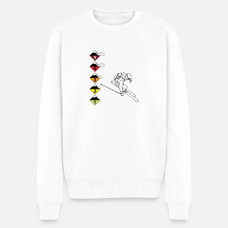 Risk to Ski - Männer Premium Bio Pullover - Weiß