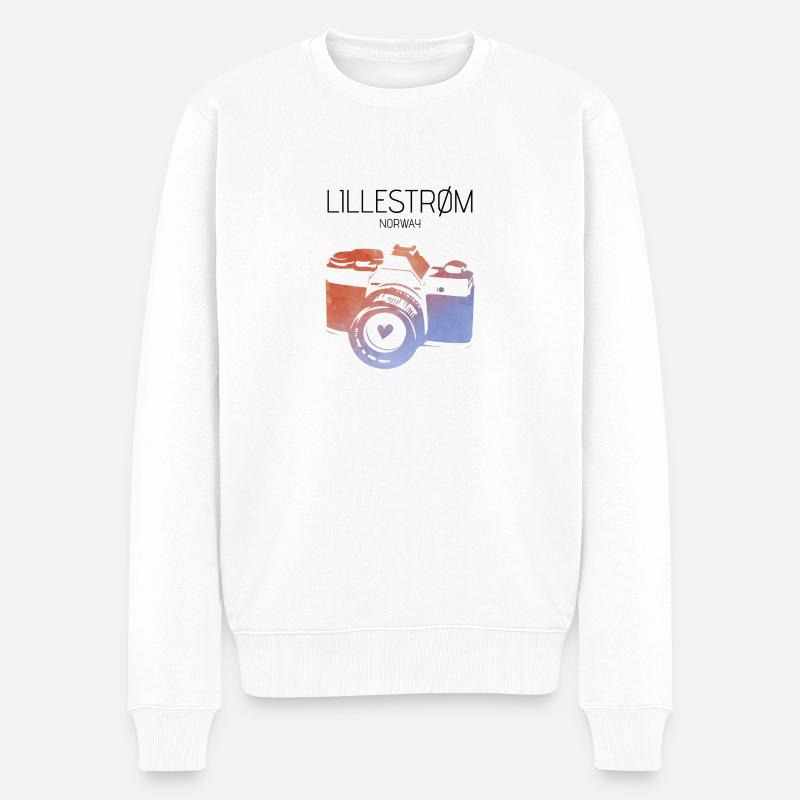 Lilleström, Norwegen - Männer Premium Bio Pullover - Weiß