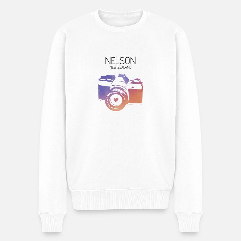 Nouvelle-Zélande, Nelson - Pull Premium bio Homme - blanc