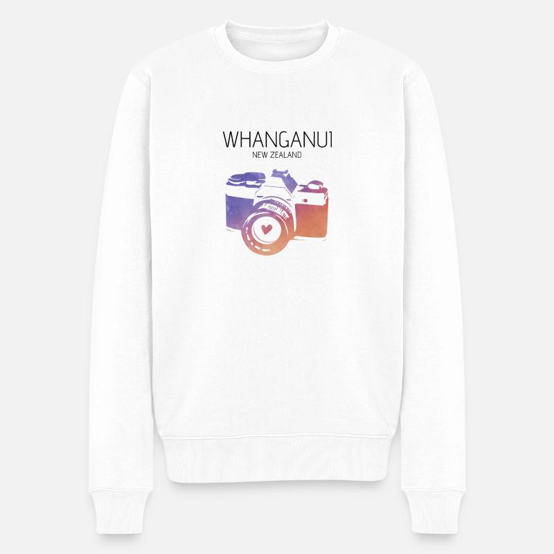 Neuseeland, Whanganui - Männer Premium Bio Pullover - Weiß
