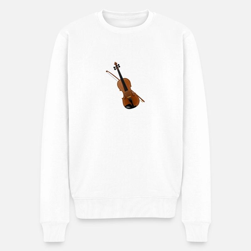 Geige ! - Männer Premium Bio Pullover - Weiß