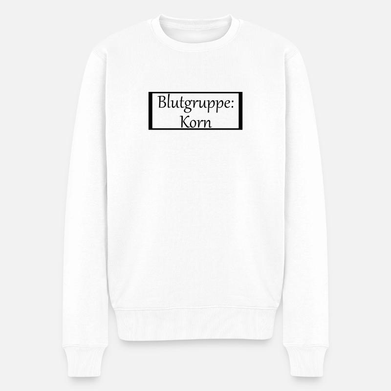 Blutgruppe: Korn - Männer Premium Bio Pullover - Weiß