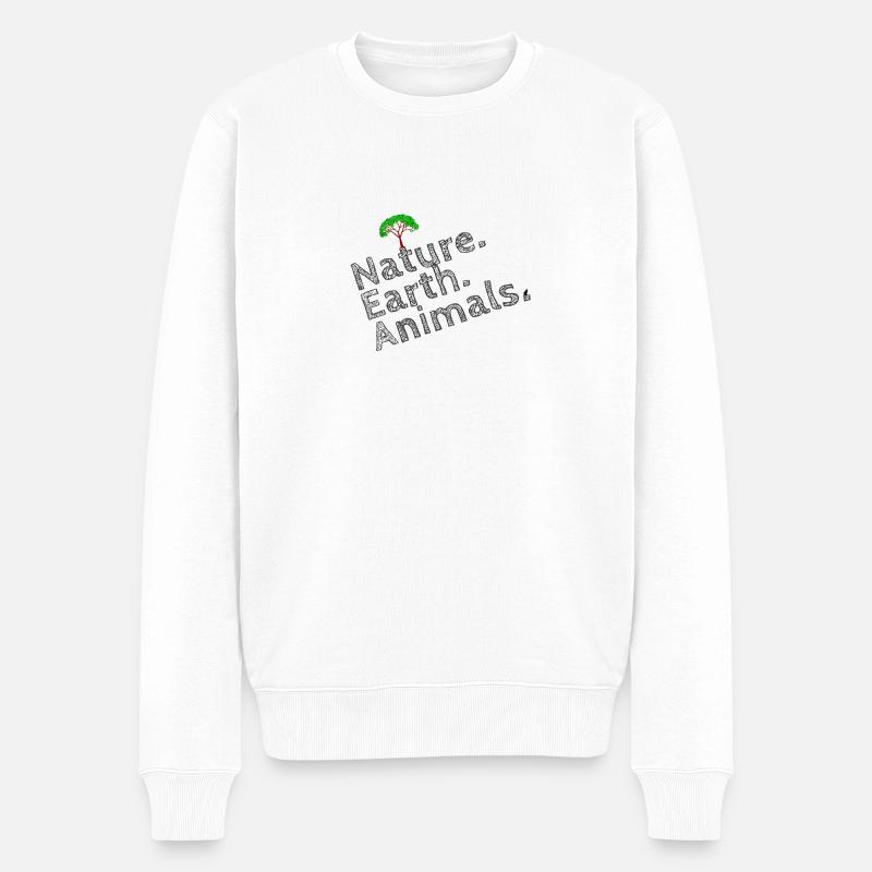 Nature, Erde, Tiere - Männer Premium Bio Pullover - Weiß