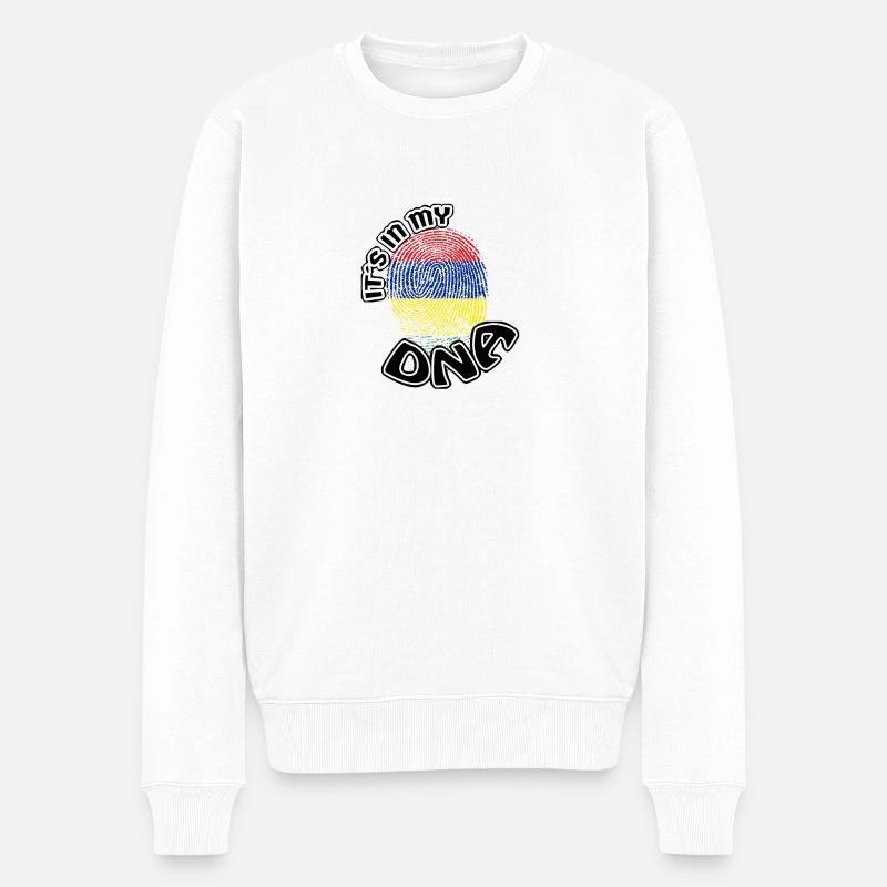 Cadeau Il est dans mon adn dns racines Ile Maurice - Pull Premium bio Homme - blanc
