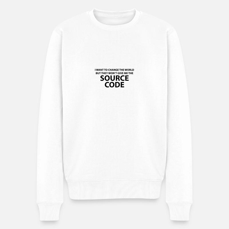 Ich will die Welt verändern - Männer Premium Bio Pullover - Weiß