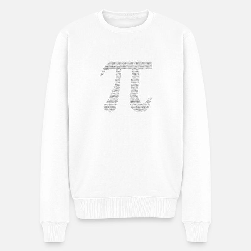 Pi - Männer Premium Bio Pullover - Weiß