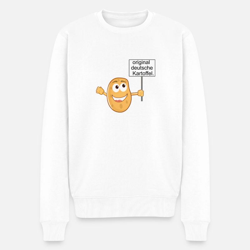 Deutsche Kartoffel - Männer Premium Bio Pullover - Weiß