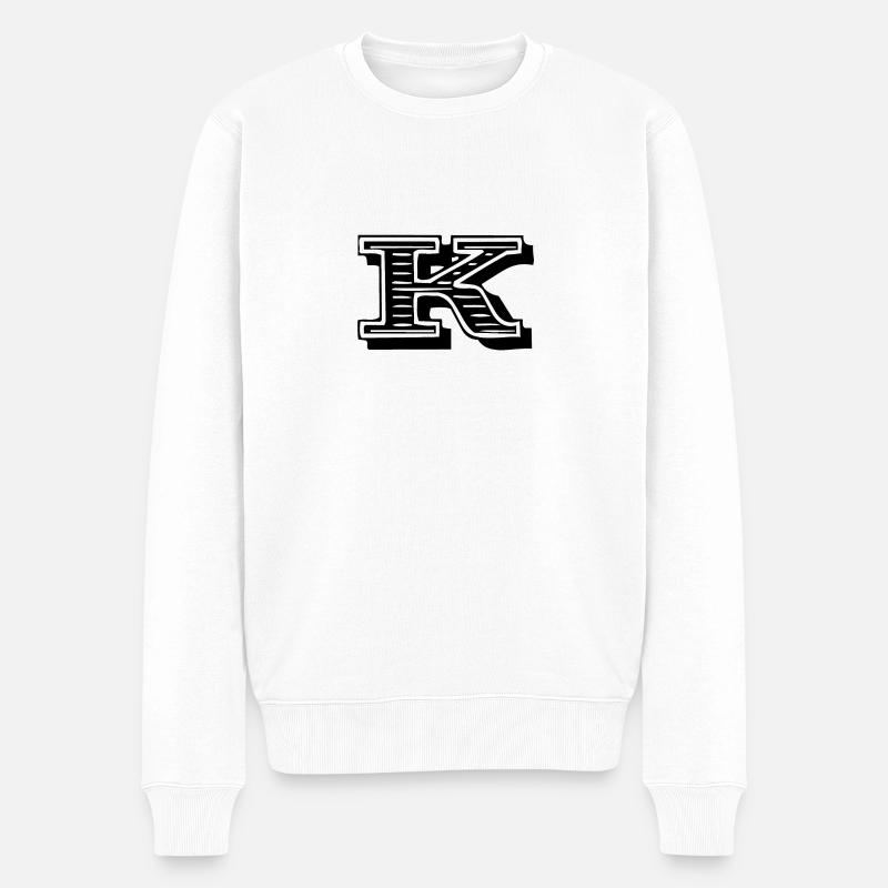 Buchstabe K - Männer Premium Bio Pullover - Weiß