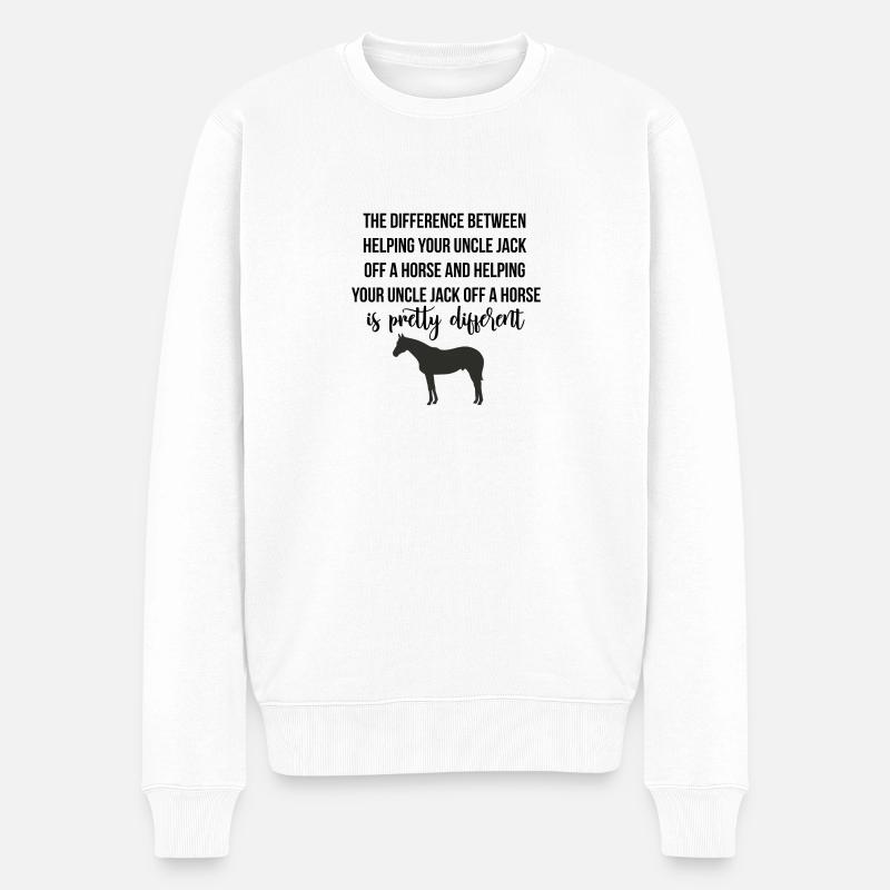 Jack off a horse - Männer Premium Bio Pullover - Weiß