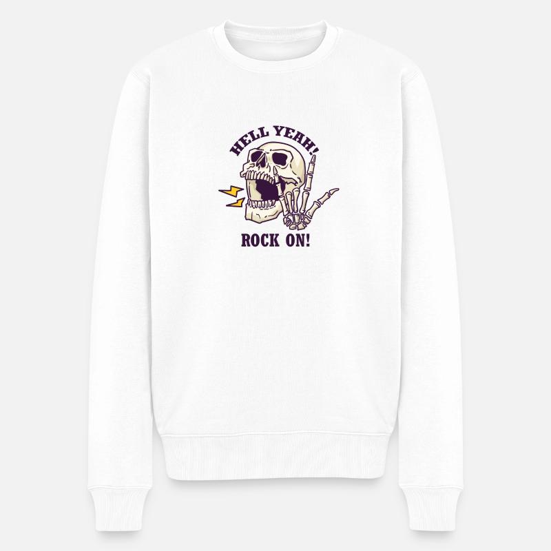 Hell yeah - rock sur - Pull Premium bio Homme - blanc