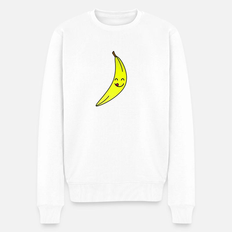 Banane - Männer Premium Bio Pullover - Weiß