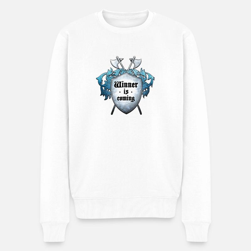 Winner is coming - Pull Premium bio Homme - blanc