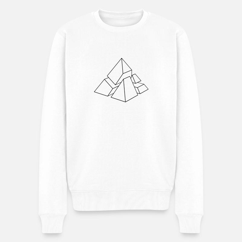 JOSZ DESIGN Pyramide 4 - Pull Premium bio Homme - blanc