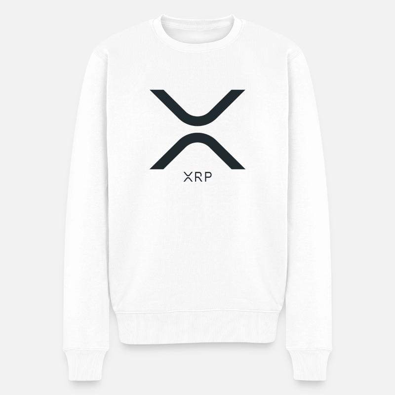 Ripple XRP Logo - Männer Premium Bio Pullover - Weiß
