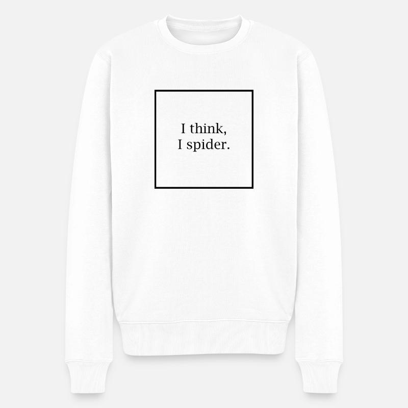 I think I spider - Männer Premium Bio Pullover - Weiß