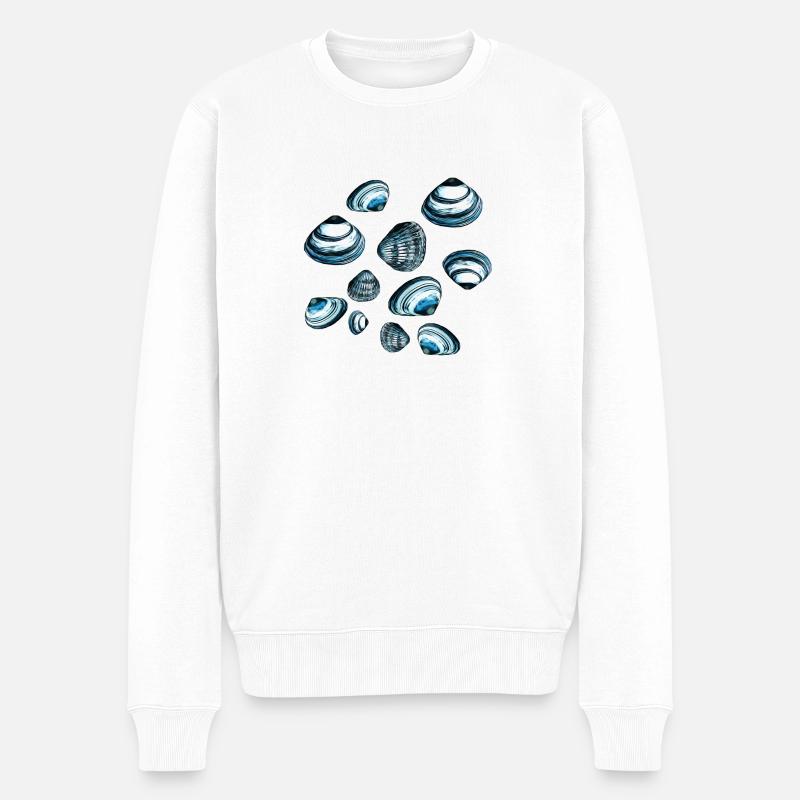 Muscheln - Männer Premium Bio Pullover - Weiß