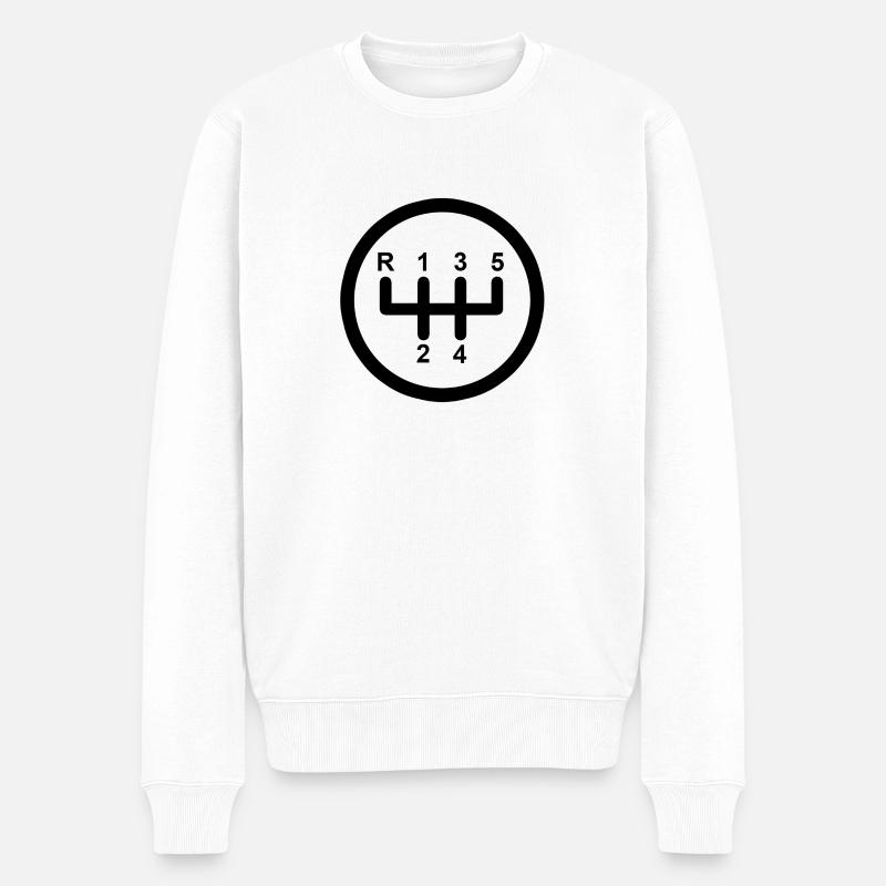 Gear Shift 5 Speed - Männer Premium Bio Pullover - Weiß