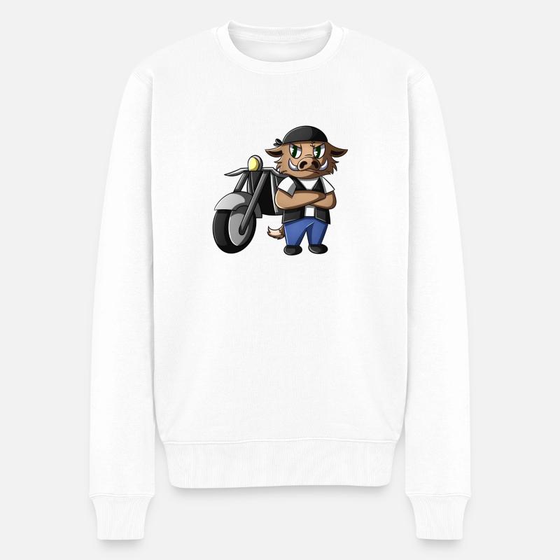 Dirty Biker - Männer Premium Bio Pullover - Weiß