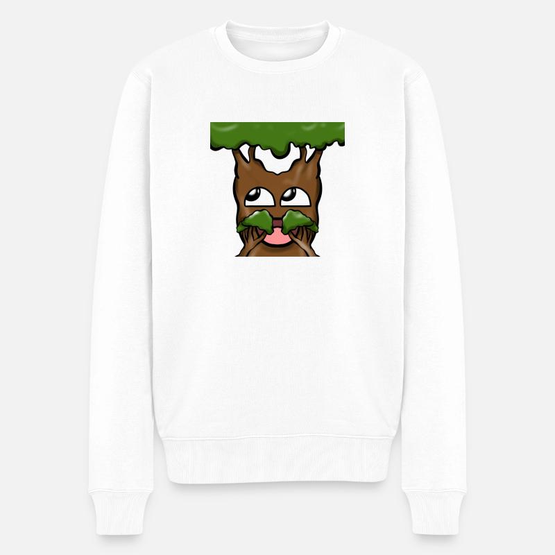Bonzai - lachender Bonsi - Männer Premium Bio Pullover - Weiß