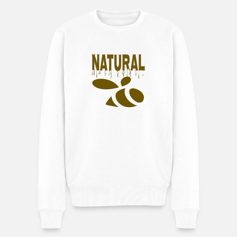 logo , natural - Pull Premium bio Homme - blanc