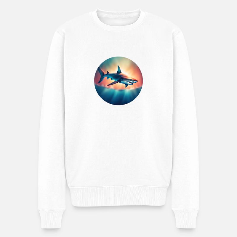 Requin prédateur océanique Requin - Pull Premium bio Homme - blanc
