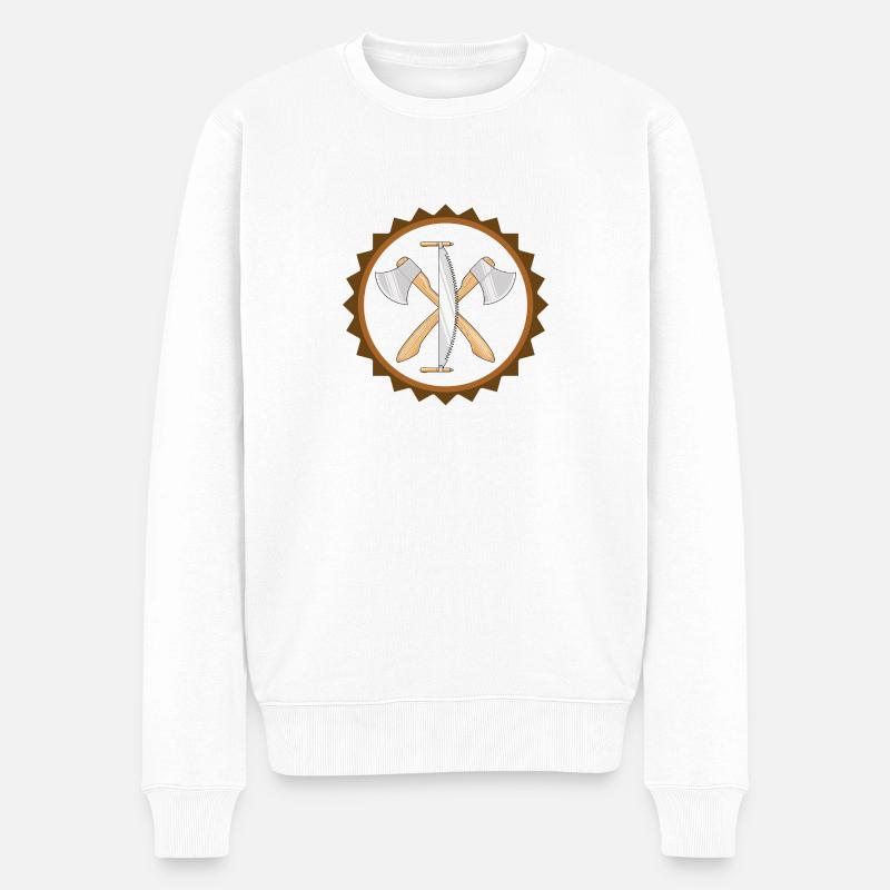 Förster Logo - Männer Premium Bio Pullover - Weiß