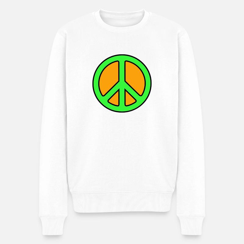 Peace - Männer Premium Bio Pullover - Weiß