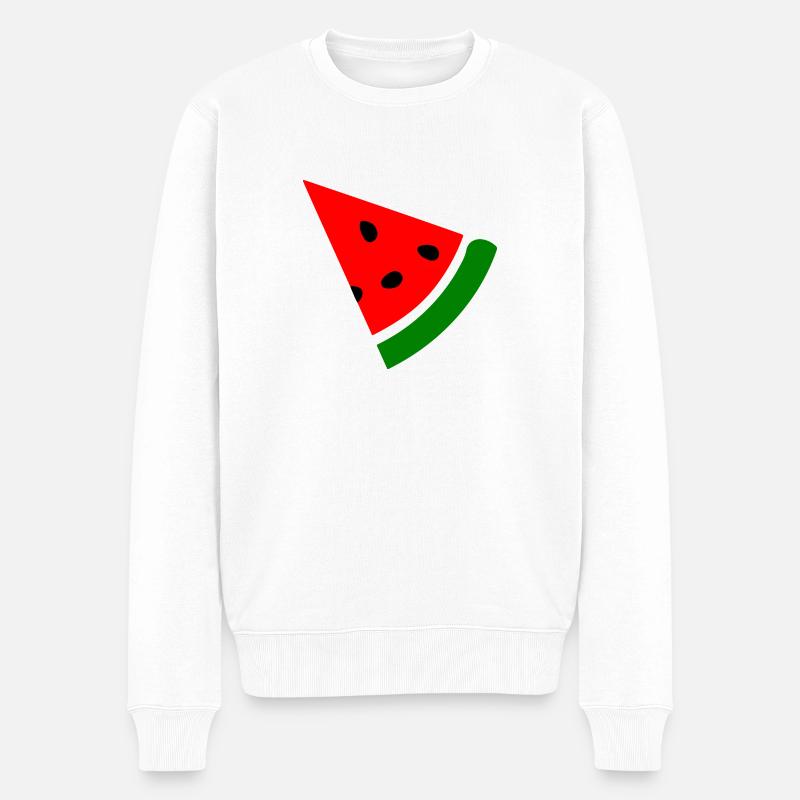 Wassermelone Melone - Männer Premium Bio Pullover - Weiß