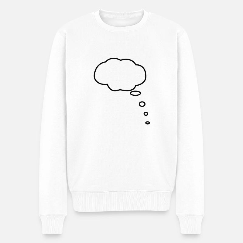 Denkblase_1farbig - Männer Premium Bio Pullover - Weiß