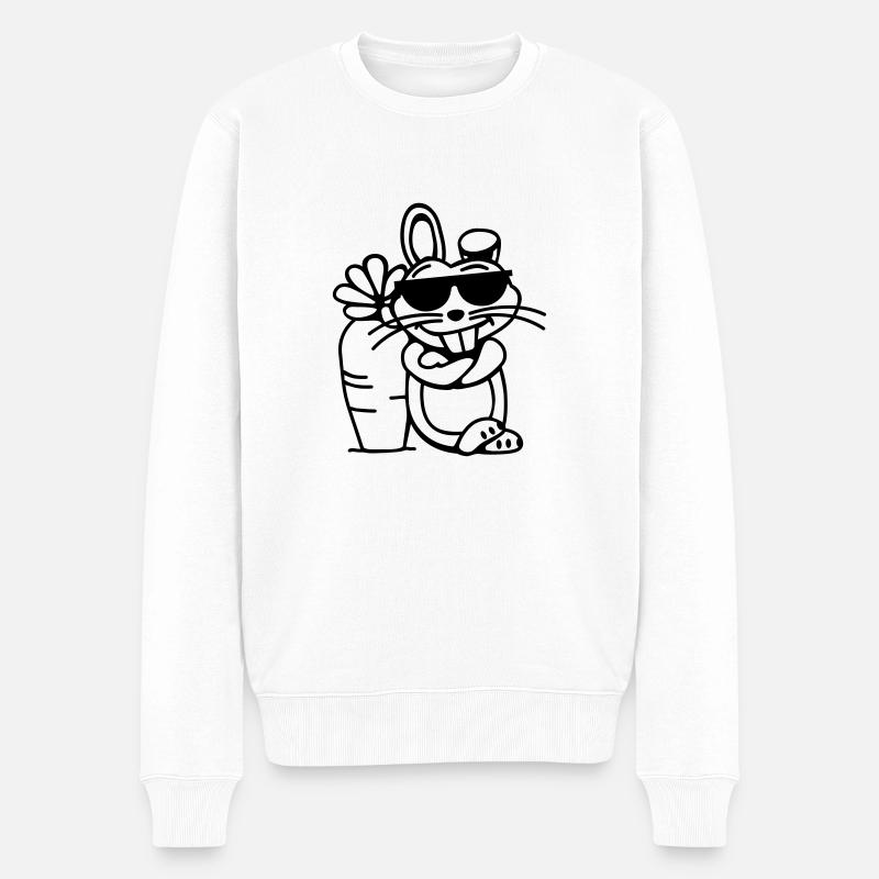 Cooler Hase (vec) - Männer Premium Bio Pullover - Weiß