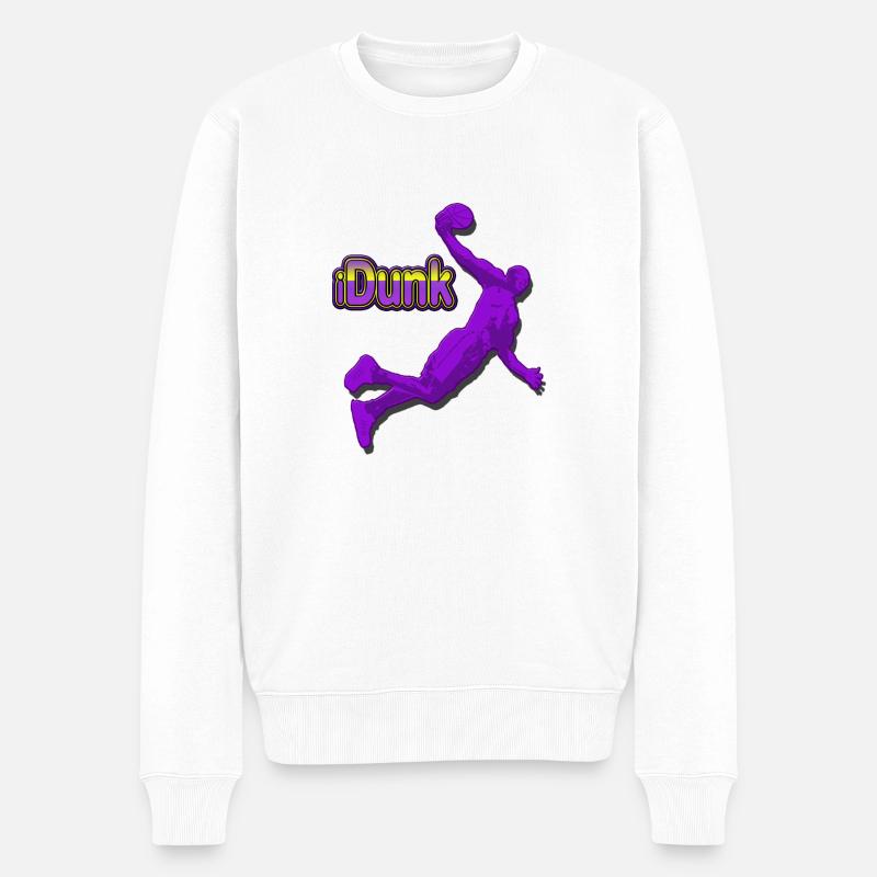 BasketBall - Männer Premium Bio Pullover - Weiß