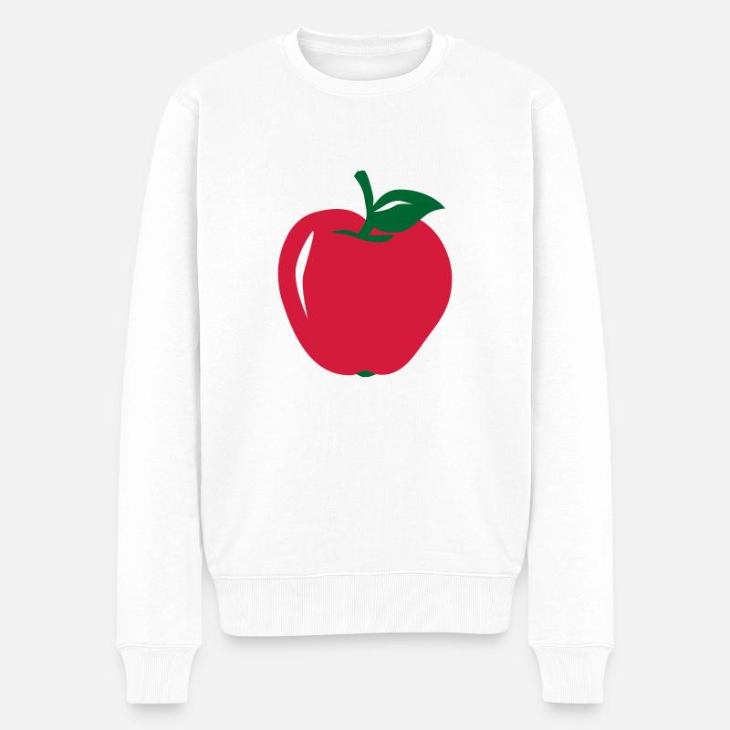 Apfel - Männer Premium Bio Pullover - Weiß