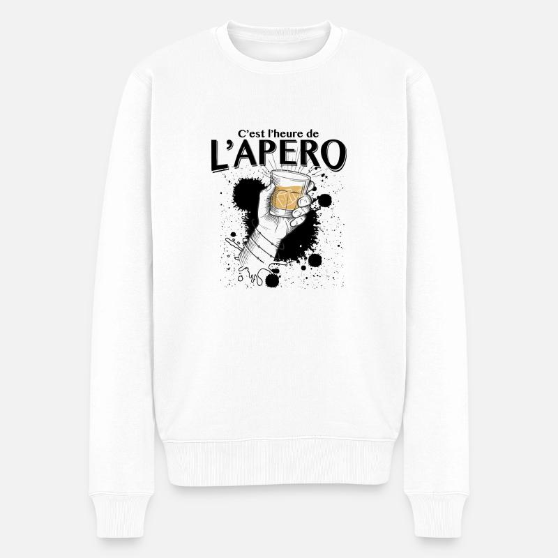 apero time - Pull Premium bio Homme - blanc