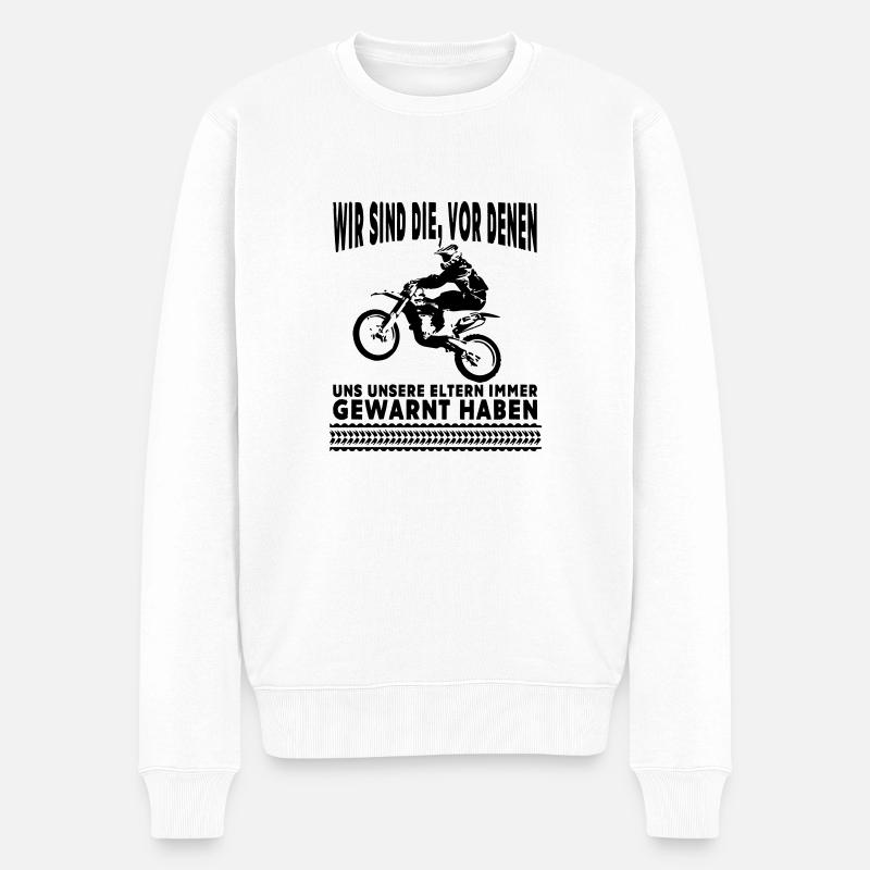 Motocross - Männer Premium Bio Pullover - Weiß