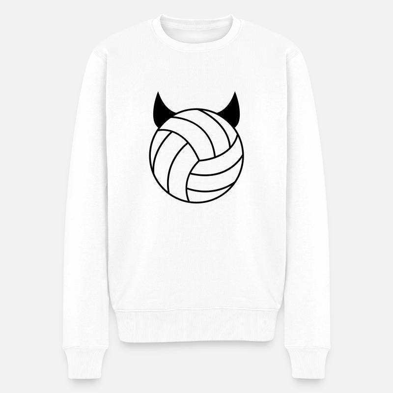 Volleyball - Teufel - Männer Premium Bio Pullover - Weiß