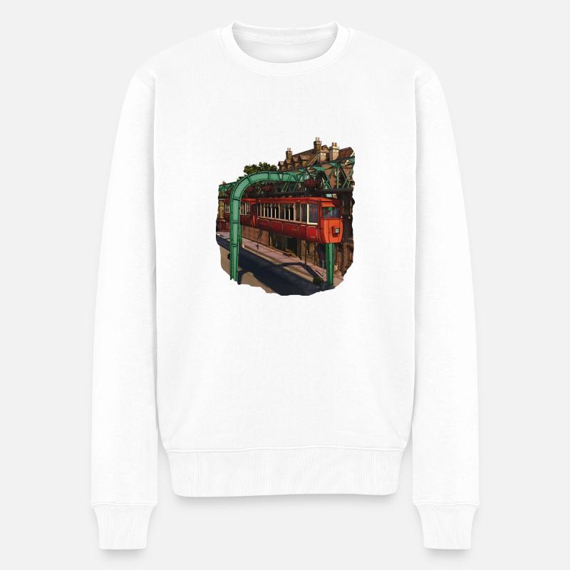 Kaiserwagen-TShirt - Männer Premium Bio Pullover - Weiß