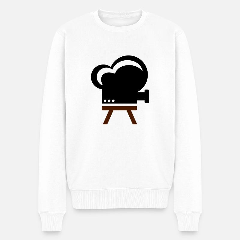 Kamera Film - Männer Premium Bio Pullover - Weiß
