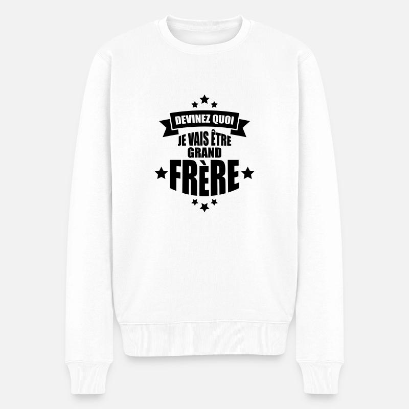 devinez quoi je vais être grand frère - Pull Premium bio Homme - blanc