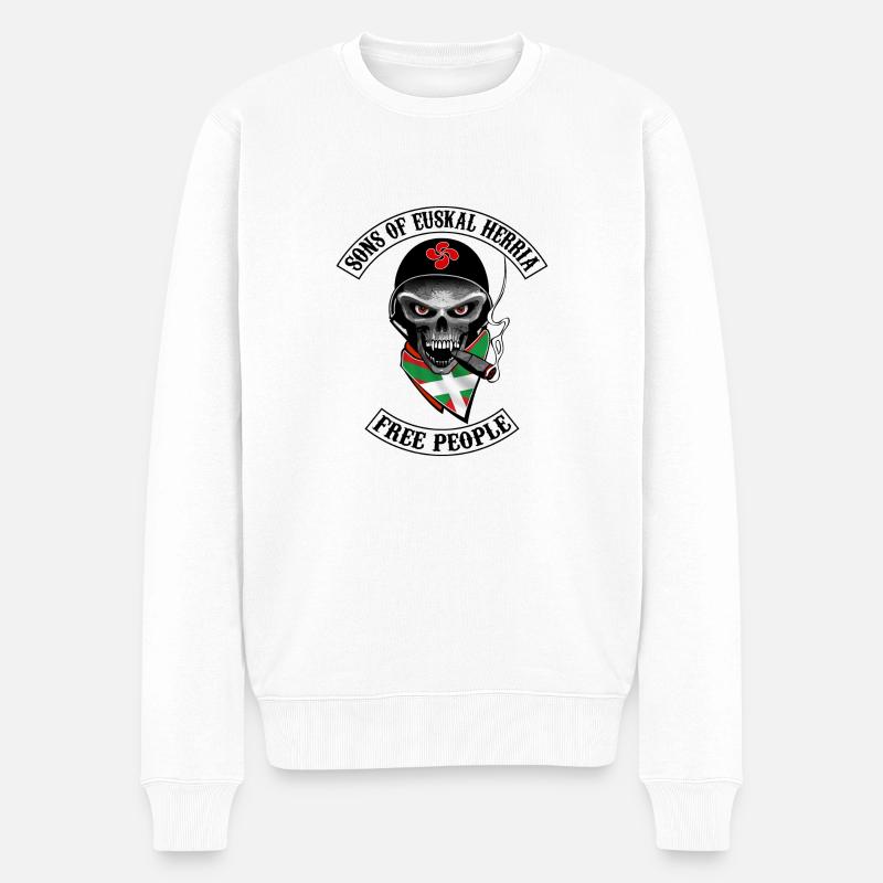 basques bikers design - Männer Premium Bio Pullover - Weiß